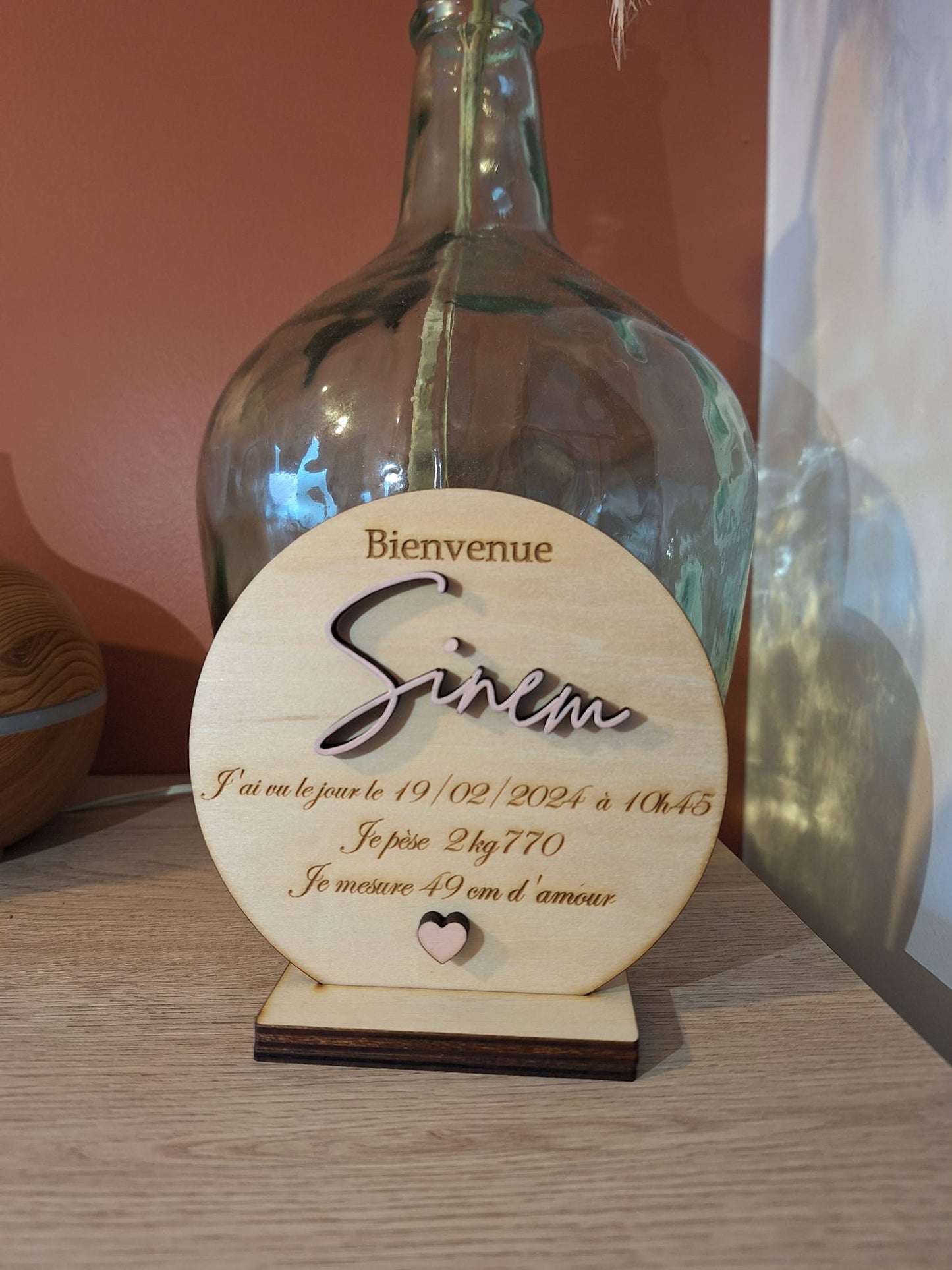 Faire parts cercle bois avec ou sans support