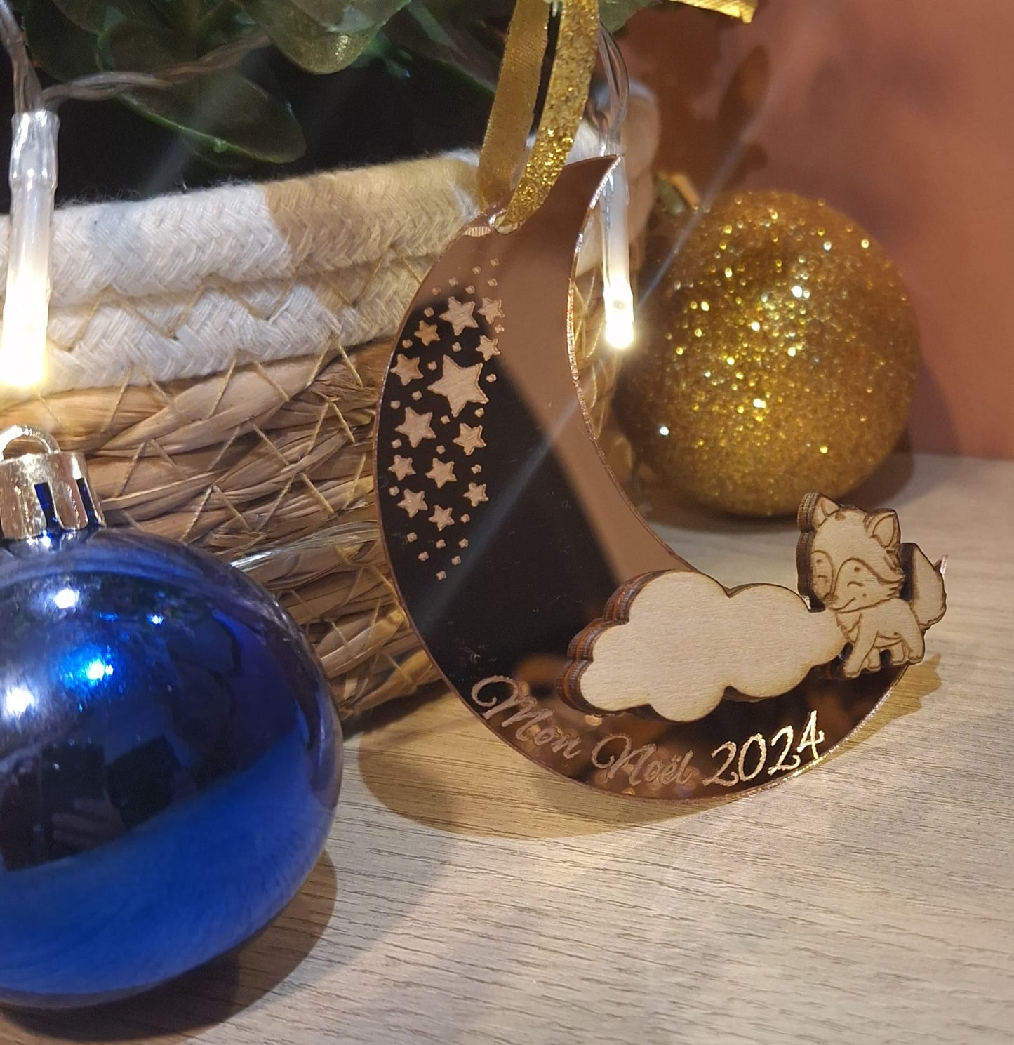 Boules de Noël Lune plexiglass miroir