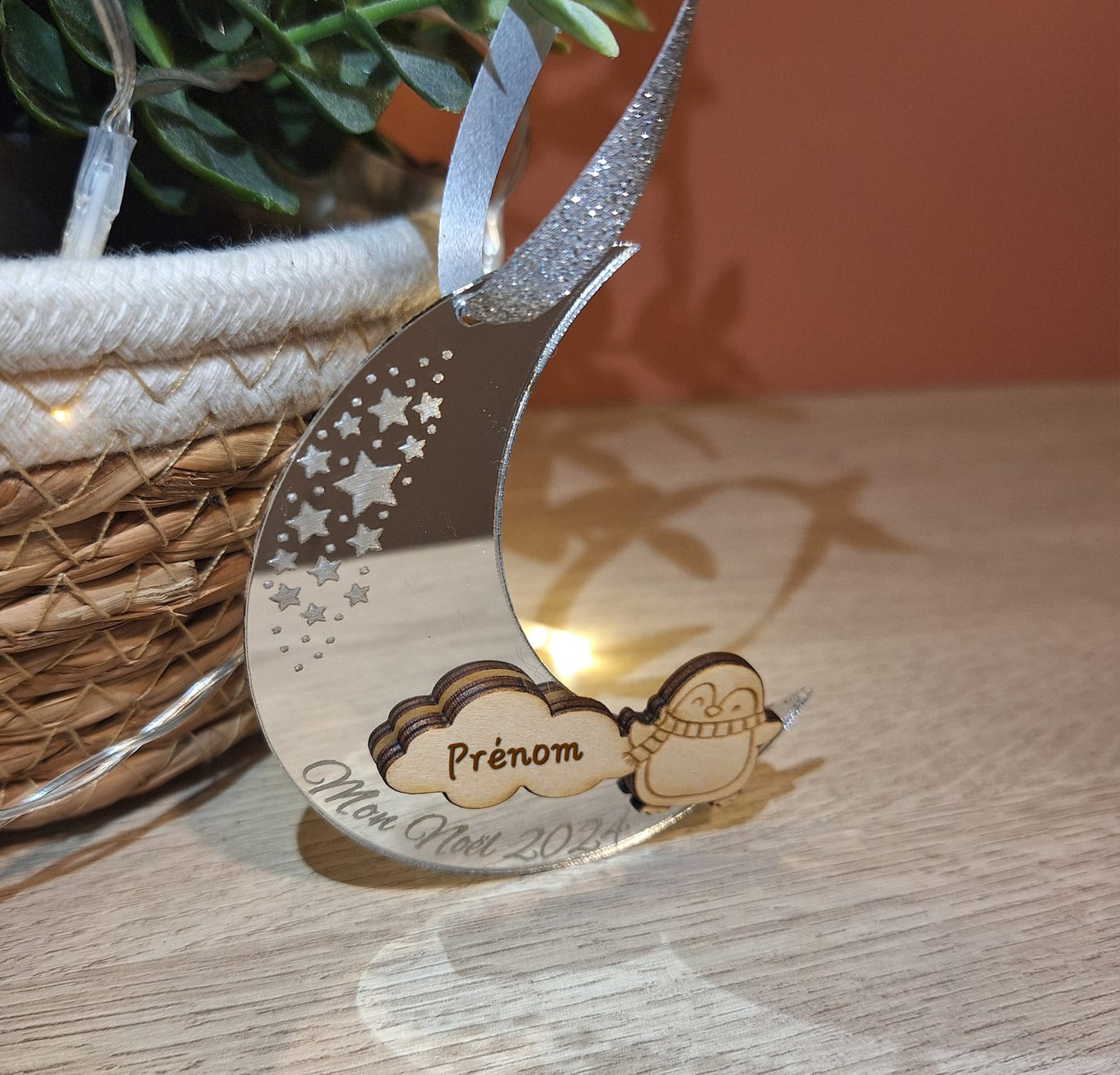 Boules de Noël Lune plexiglass miroir