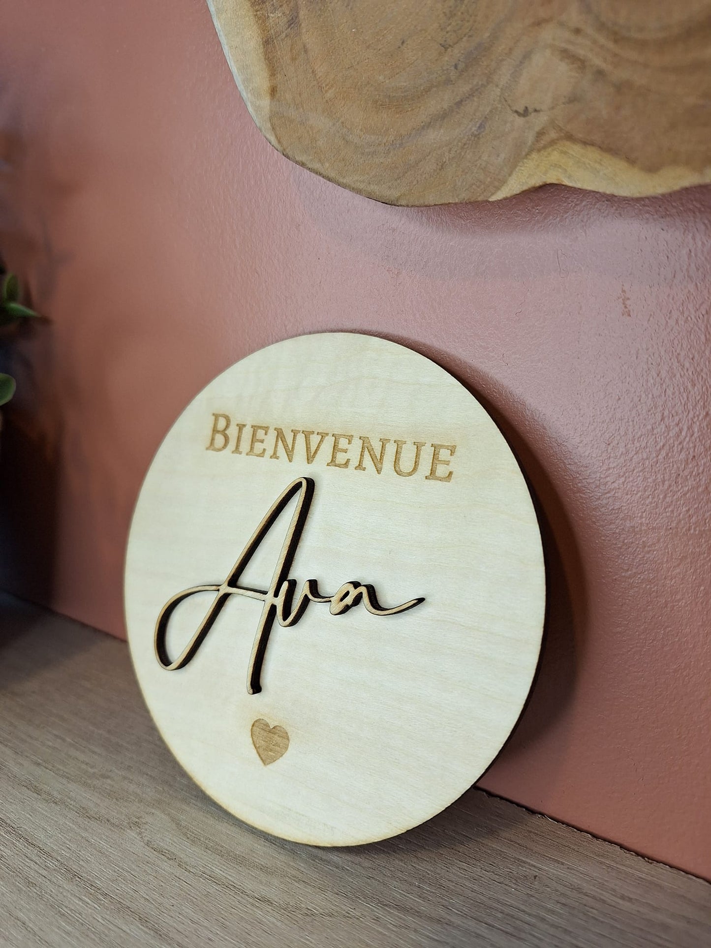 Rond bienvenue prénom avec ou sans support