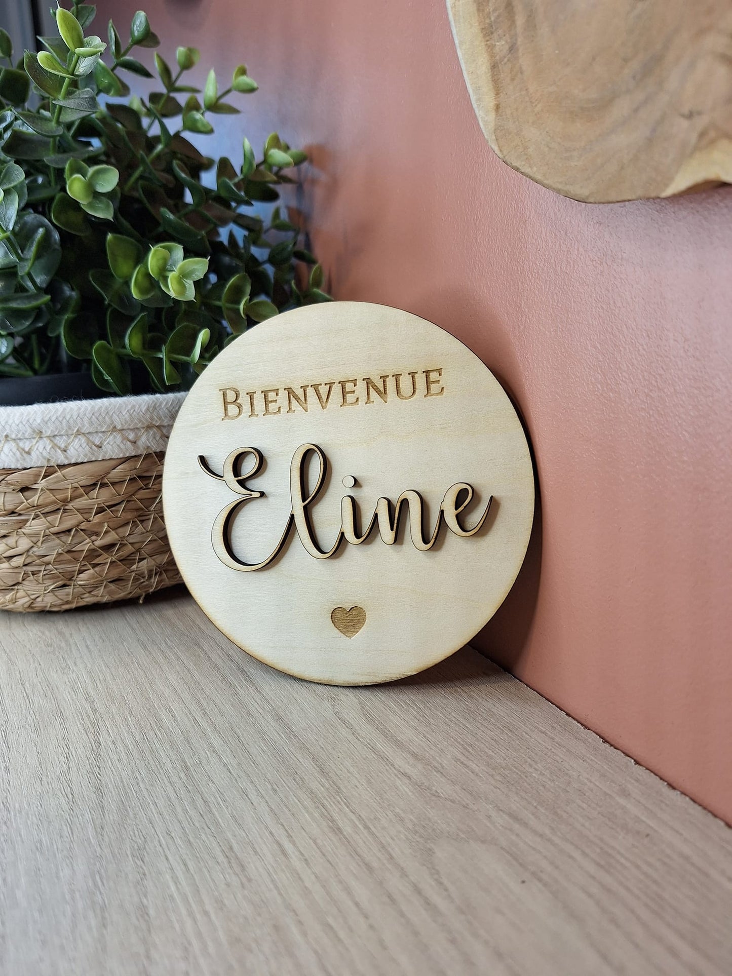 Rond bienvenue prénom avec ou sans support